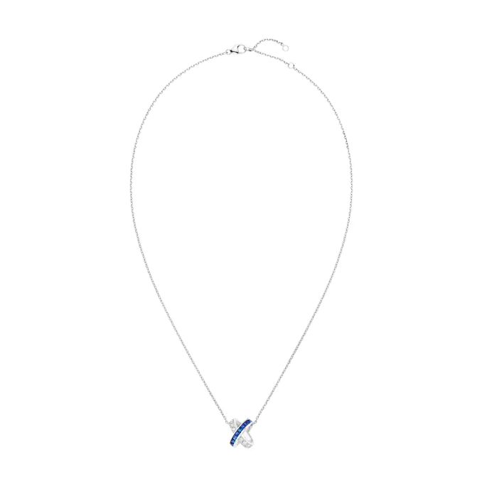 JEUX DE LIENS PENDANT White gold, sapphires, diamonds
